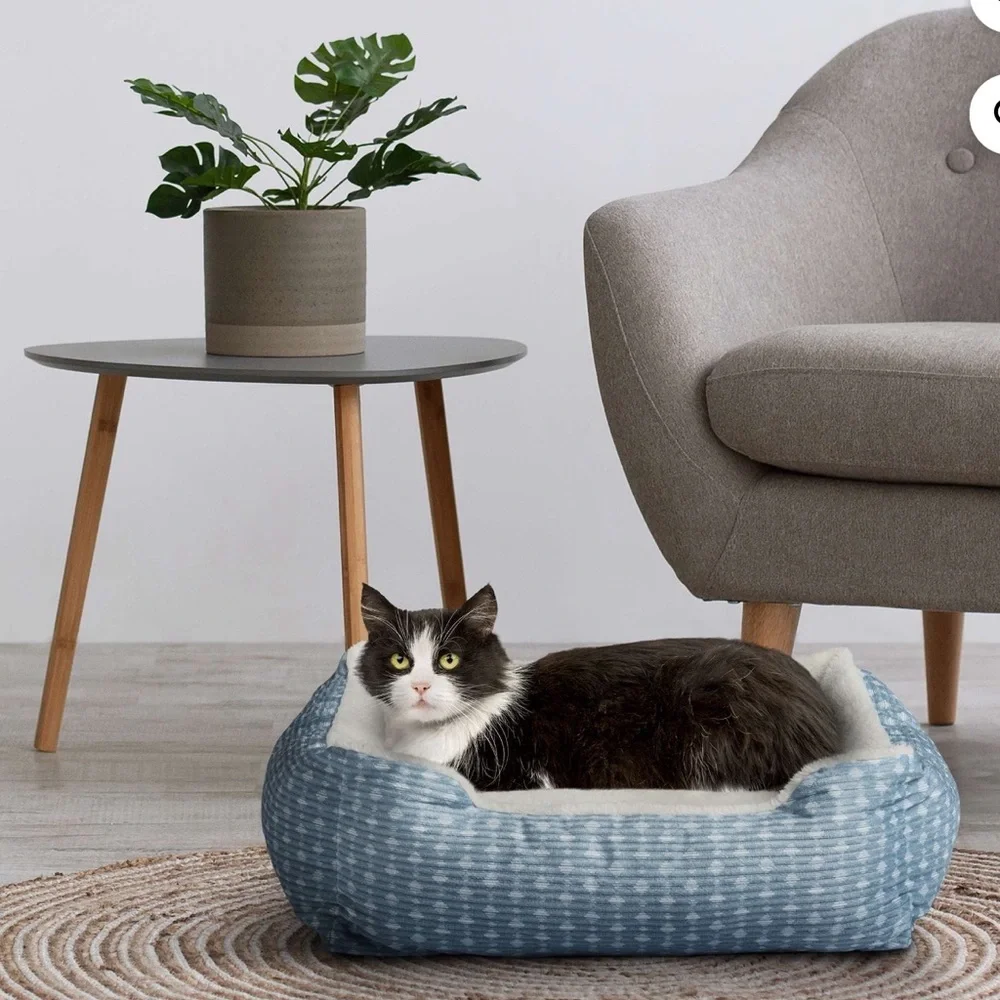 Vibrant Life Cuddler Small Dog or Cat Bed, Blue 19
